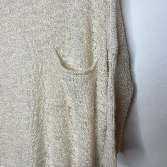 Zara Knit Women’s Size Small Italian Yarn Sweater Beige Oversized Short Sleeve - Picture 2 of 10